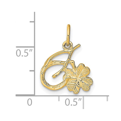 10K Gelbgold Massiv Hufeisen Gabelbein und Kleeblatt Charm