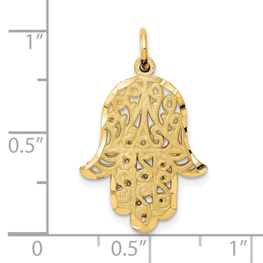 10K Gelbgold Filigran Chamseh Charm