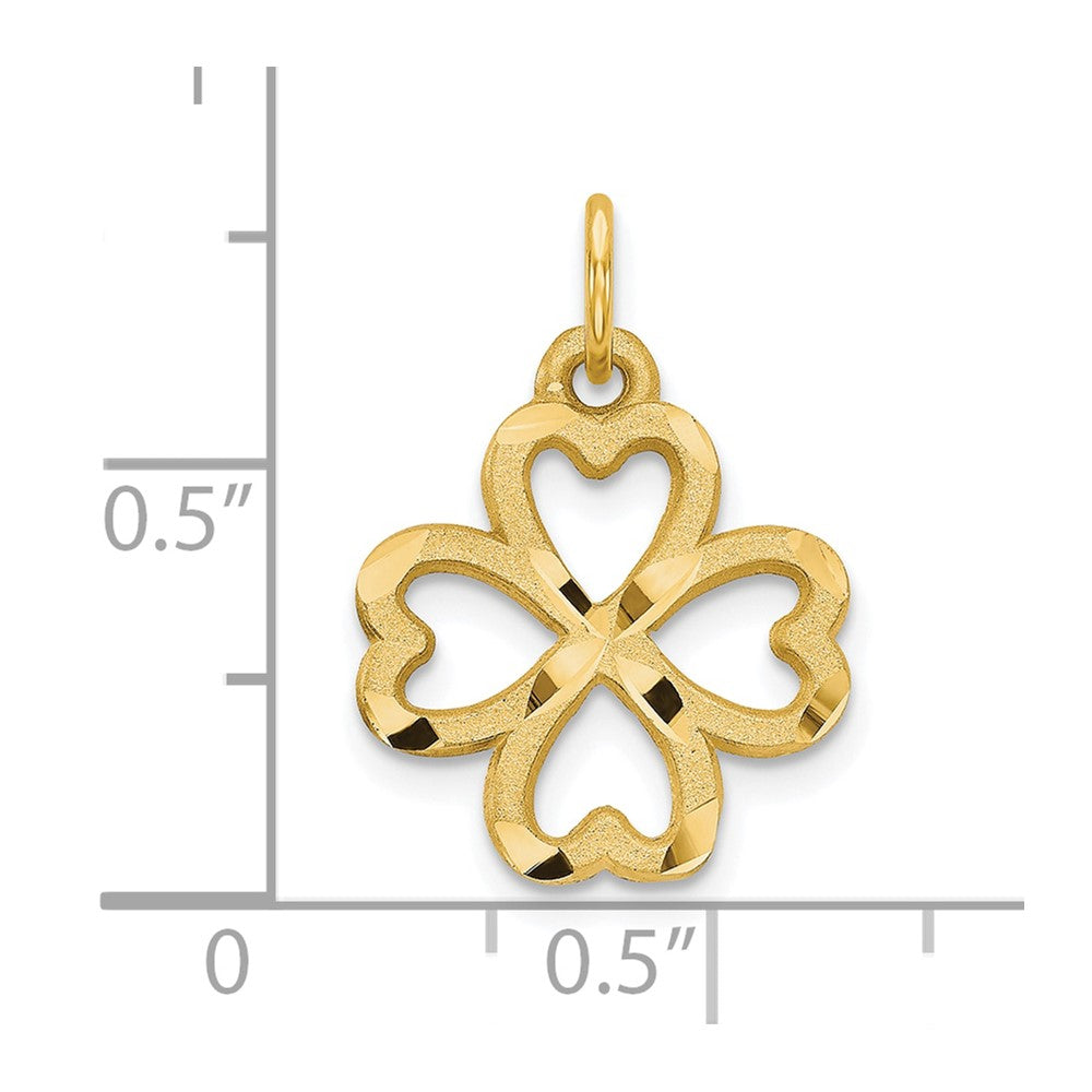 10K Gelbgold 4-leaf Klee Anhänger