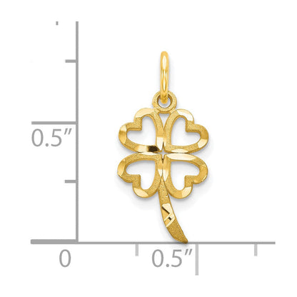 10K Gelbgold Vier Blatt Klee Anhänger