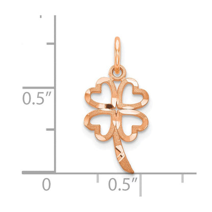 10K Roségold Vier Blatt Klee Anhänger