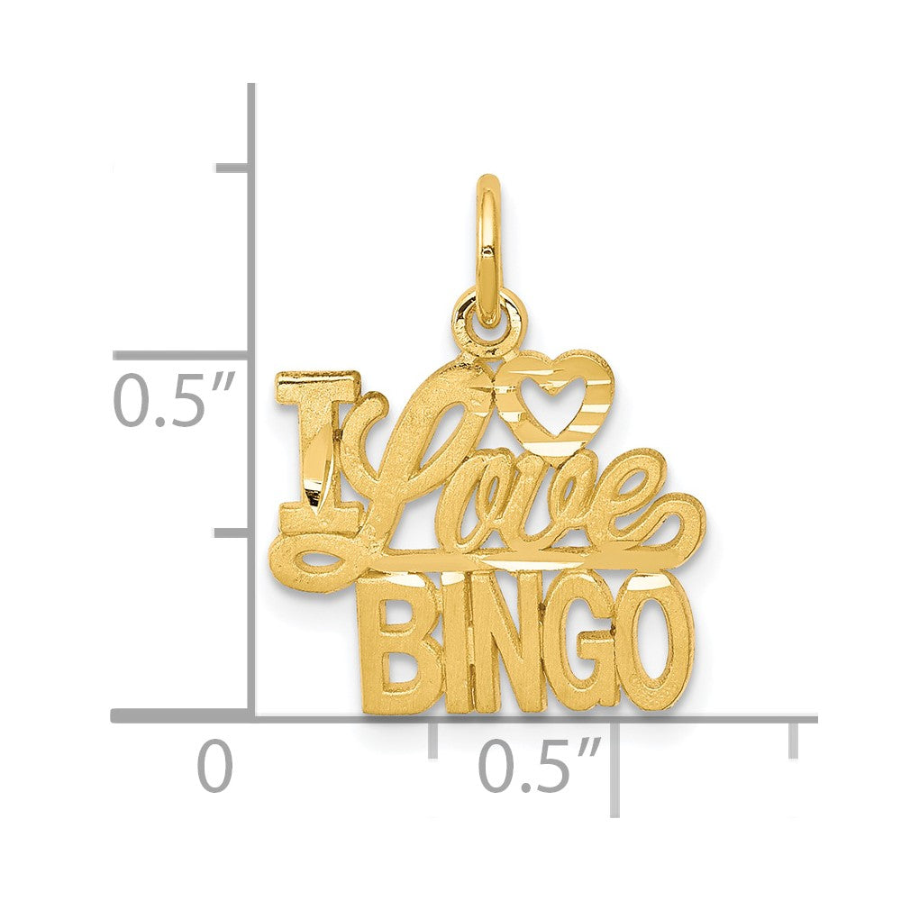 10K Gelbgold I Liebe Bingo Charm
