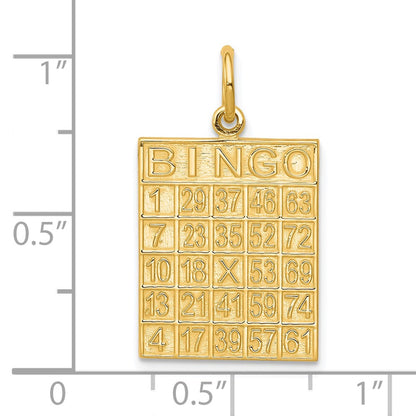 10K Gelbgold Massiv Bingo-Karte Charm