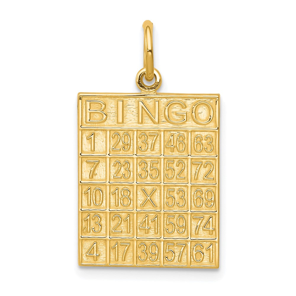 10K Gelbgold Massiv Bingo-Karte Charm