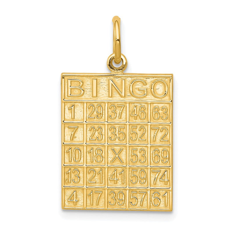 10K Gelbgold Massiv Bingo-Karte Charm