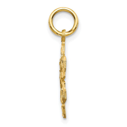 10K Gelbgold Massiv Satiniert Schneeflocke Charm