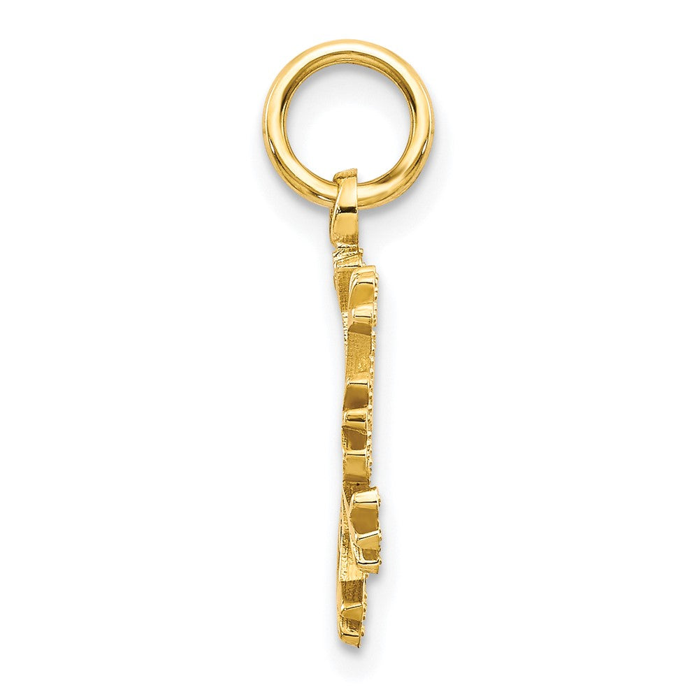 10K Gelbgold Massiv Poliert Schneeflocke Charm