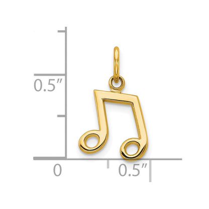 10K Gelbgold Musical Note Charm