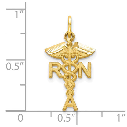 10K Gelbgold Massiv Registered Krankenschwester Charm