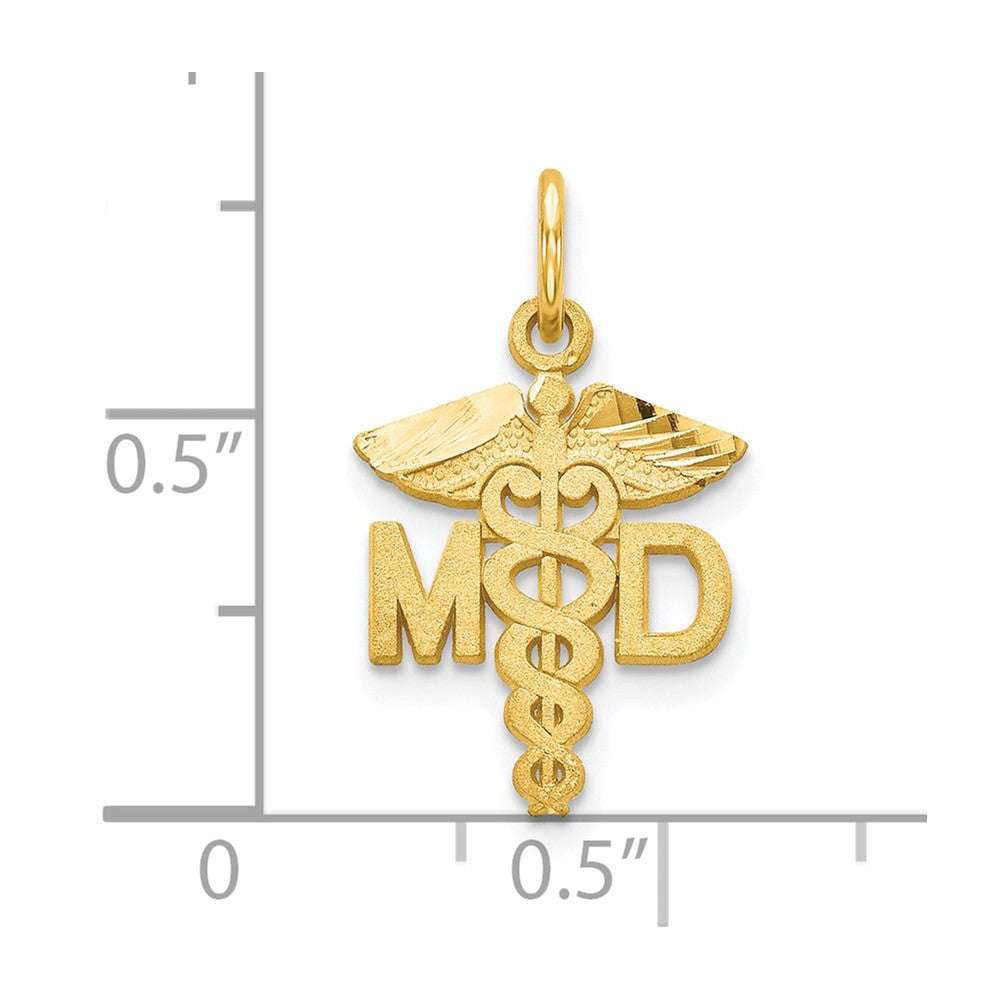 10K Gelbgold Massiv Doctor Of Medicine Md Charm
