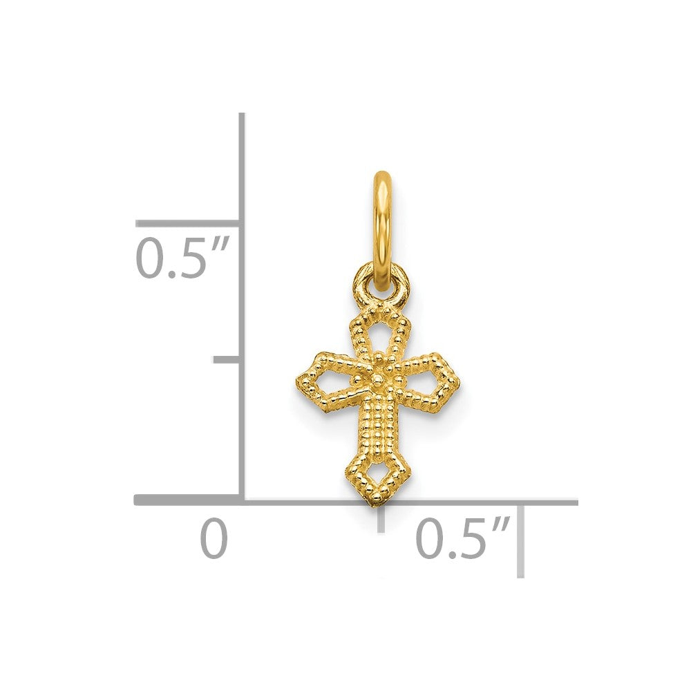 10K Gelbgold Kreuz Charm