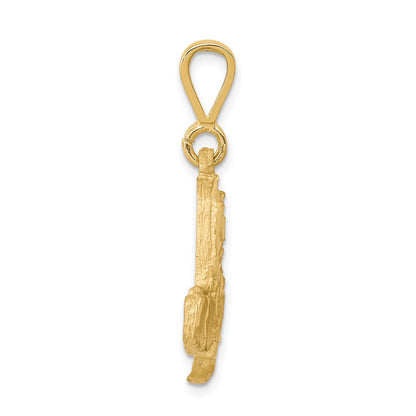 10K Gelbgold Solid Diamantgeschliffener Sattelzugmaschine-Charm