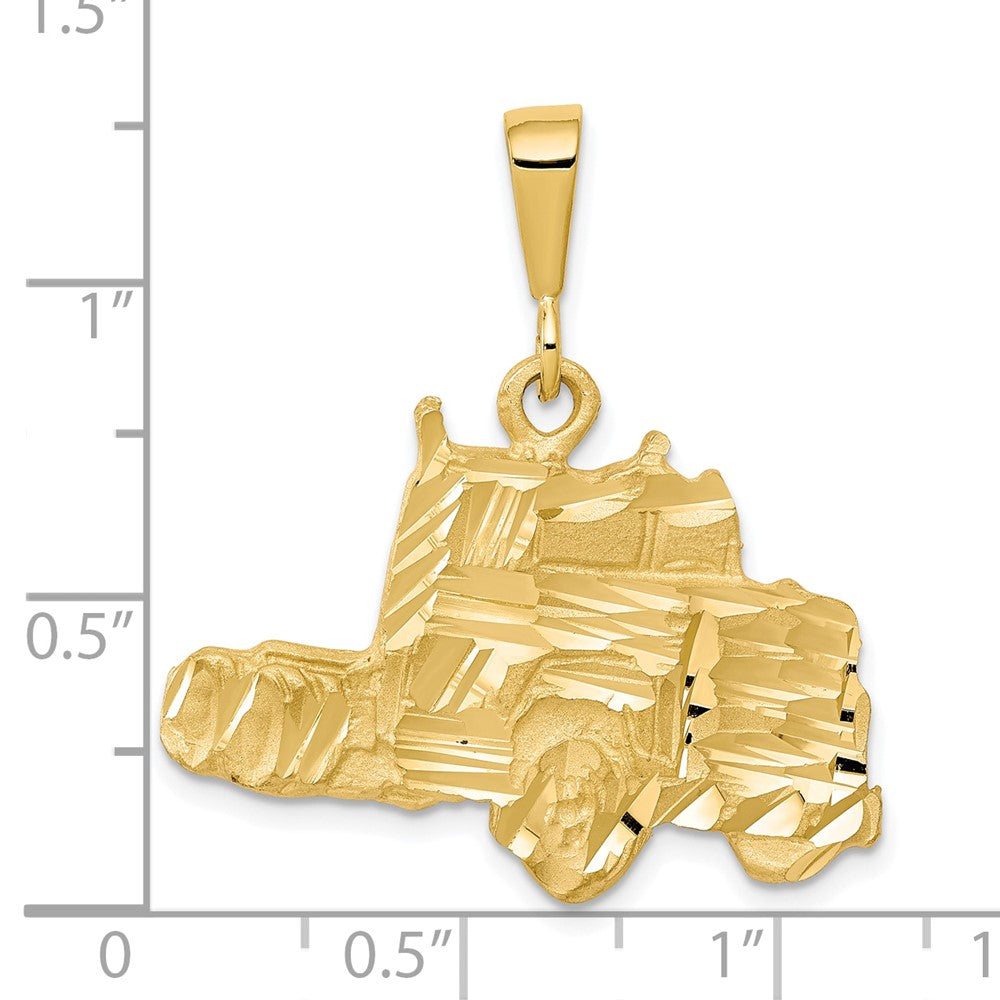 10K Gelbgold Solid Diamantgeschliffener Sattelzugmaschine-Charm