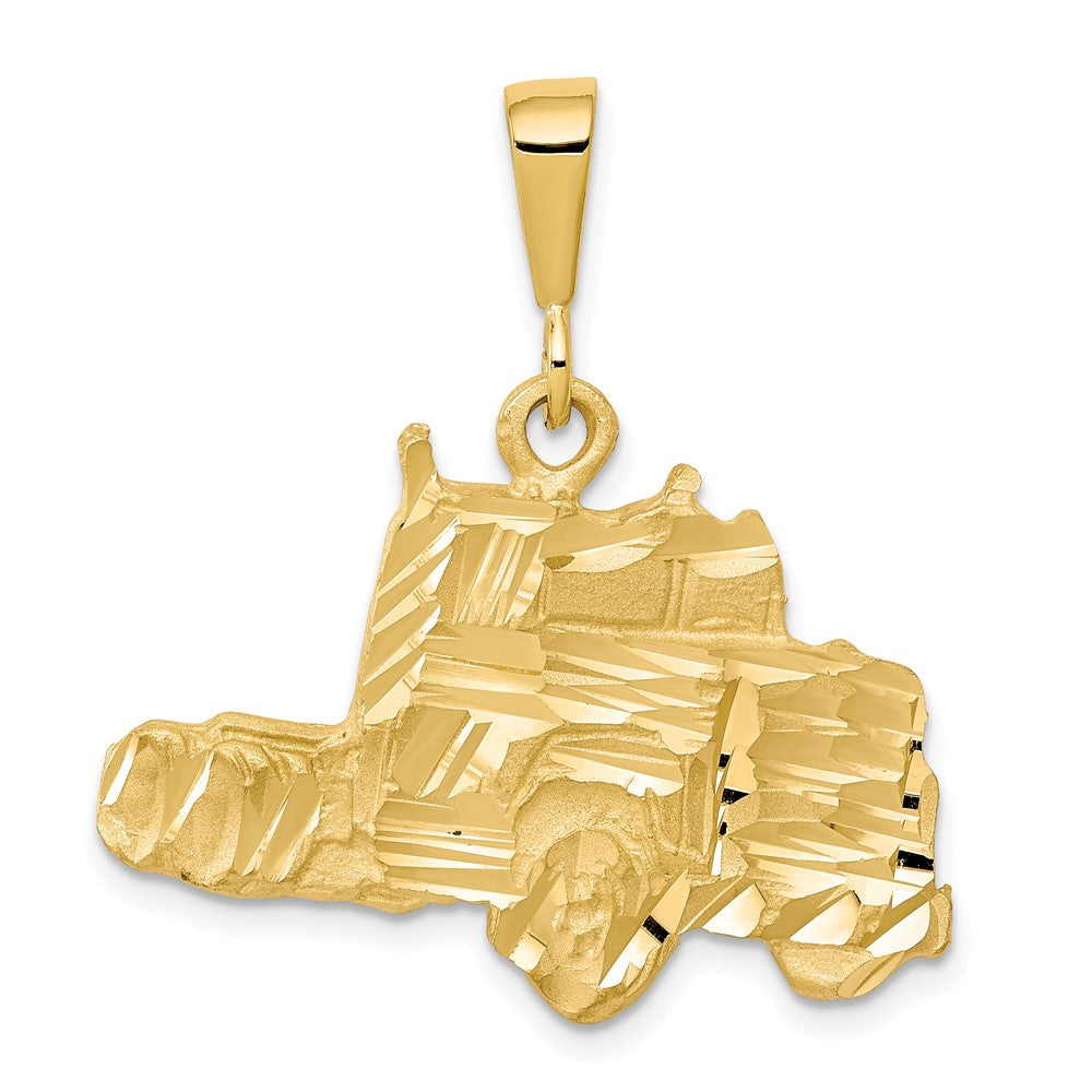 10K Gelbgold Solid Diamantgeschliffener Sattelzugmaschine-Charm
