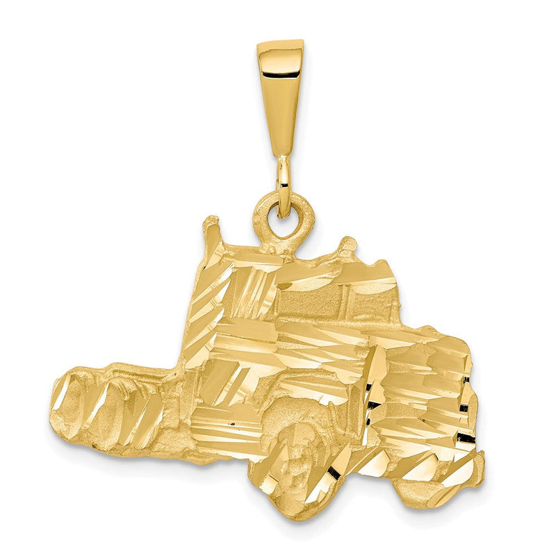 10K Gelbgold Solid Diamantgeschliffener Sattelzugmaschine-Charm