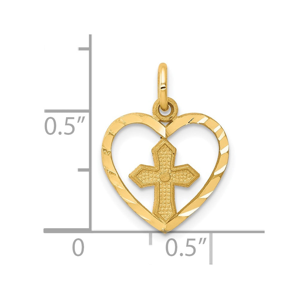 10K Gelbgold Kreuz Charm