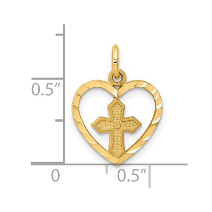 10K Gelbgold Kreuz Charm