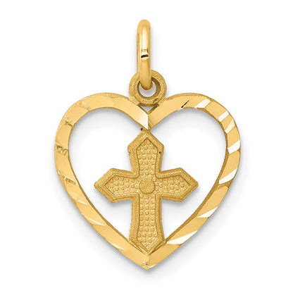 10K Gelbgold Kreuz Charm