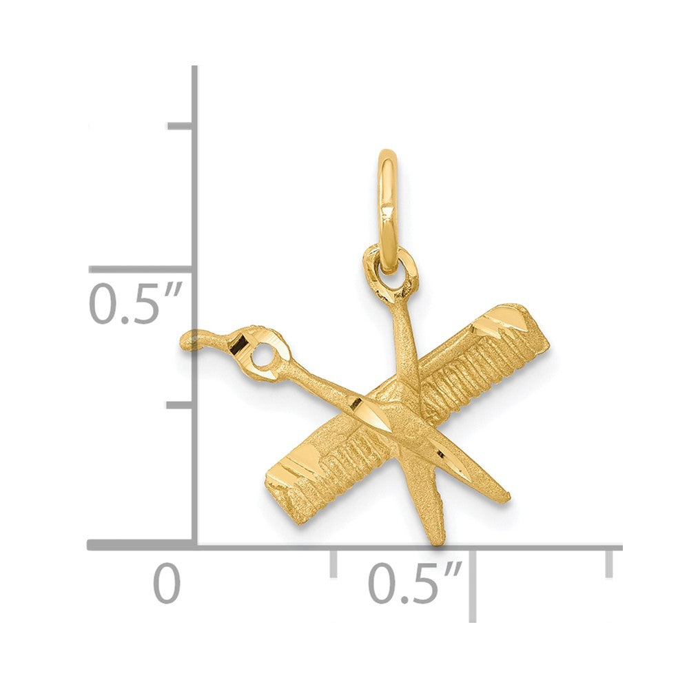 10K Gelbgold Comb und Scissors Charm