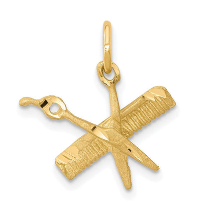10K Gelbgold Comb und Scissors Charm