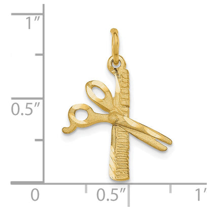 10K Gelbgold Comb und Scissors Charm