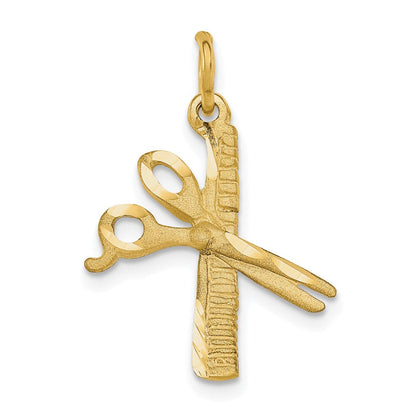 10K Gelbgold Comb und Scissors Charm