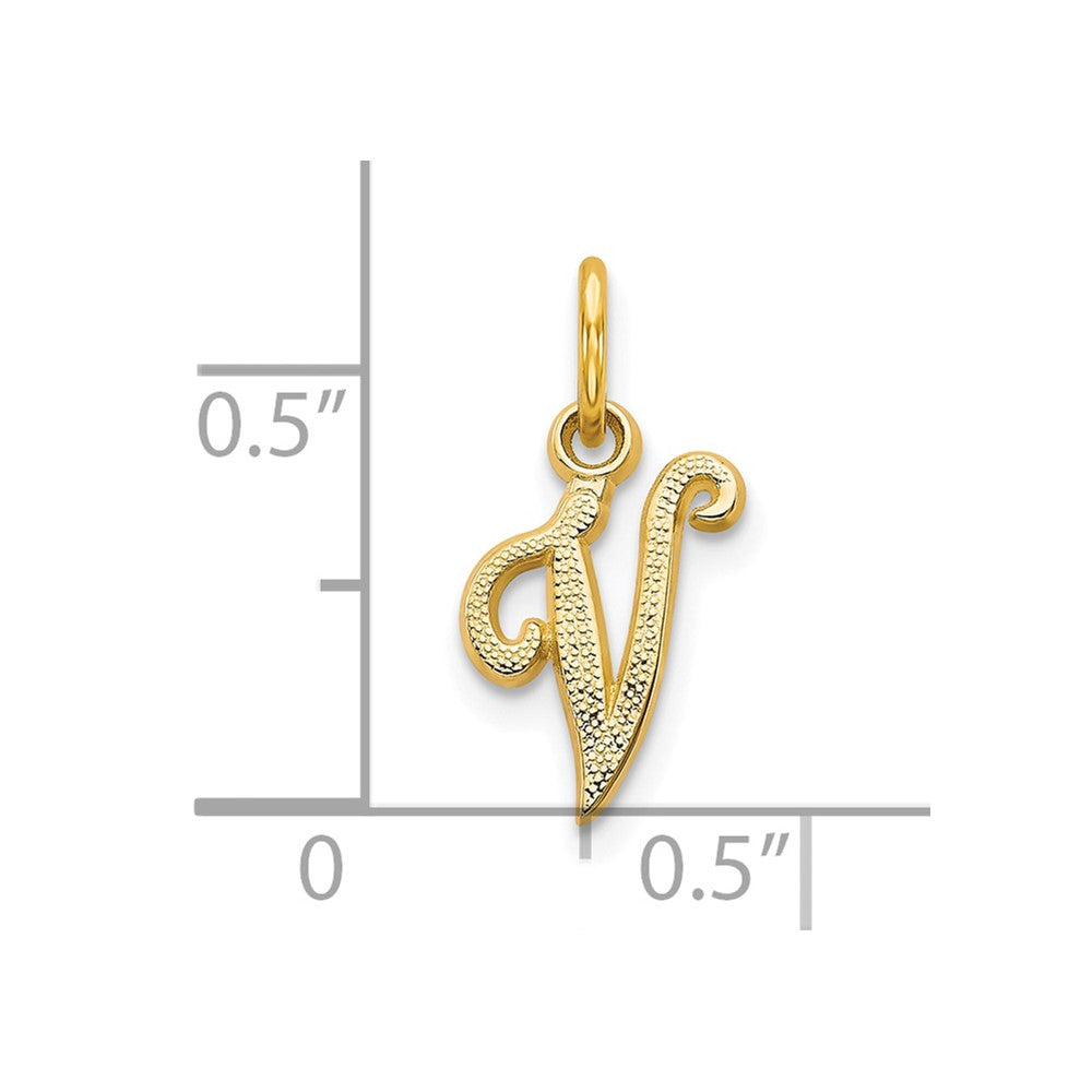 10K Gelbgold Initiale V Charm