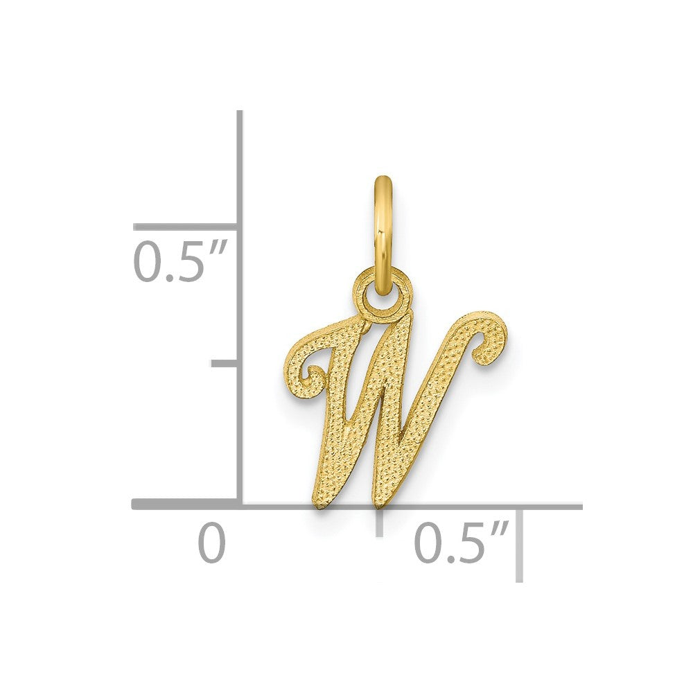 10K Gelbgold Initiale W Charm