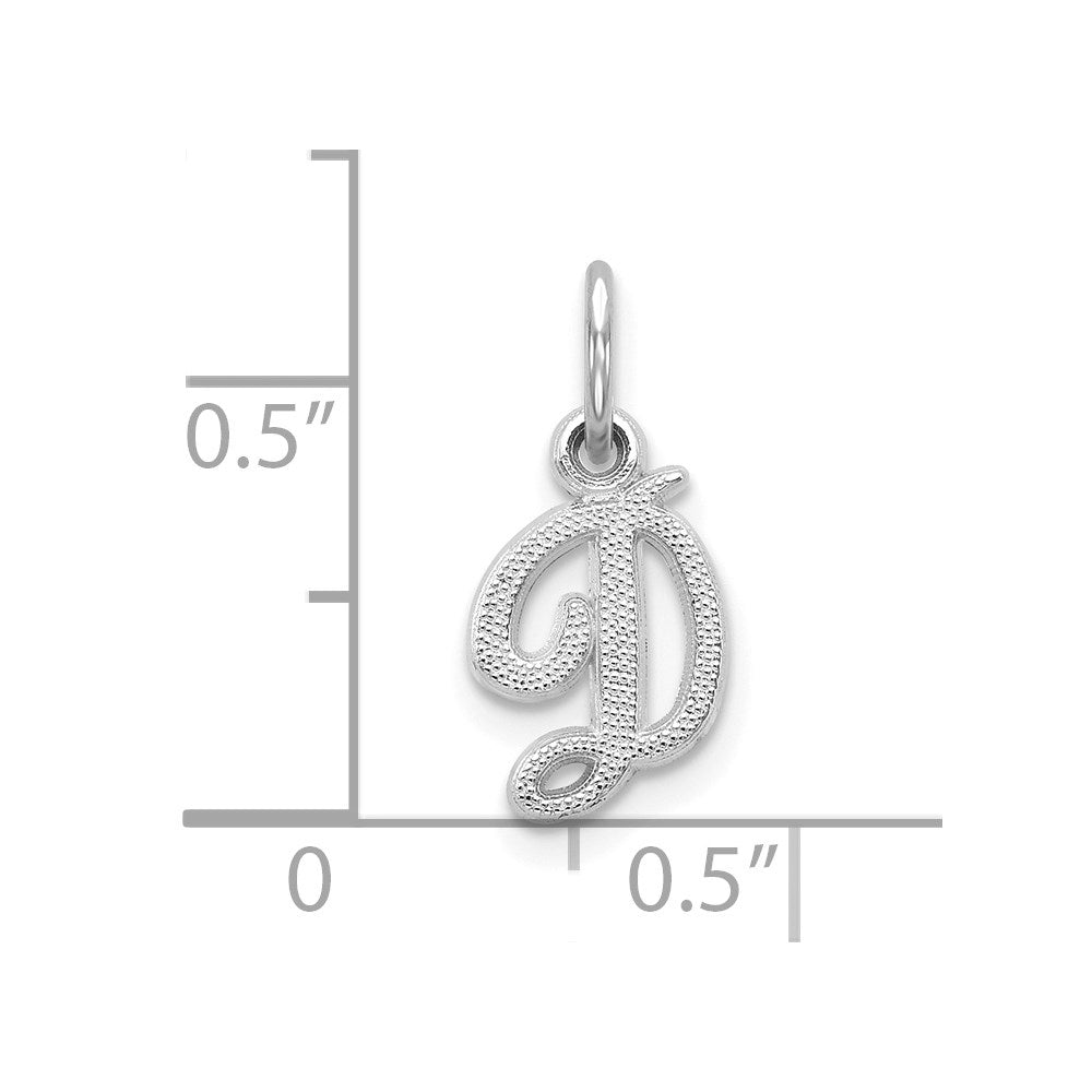 10K Weißgold Initiale D Charm