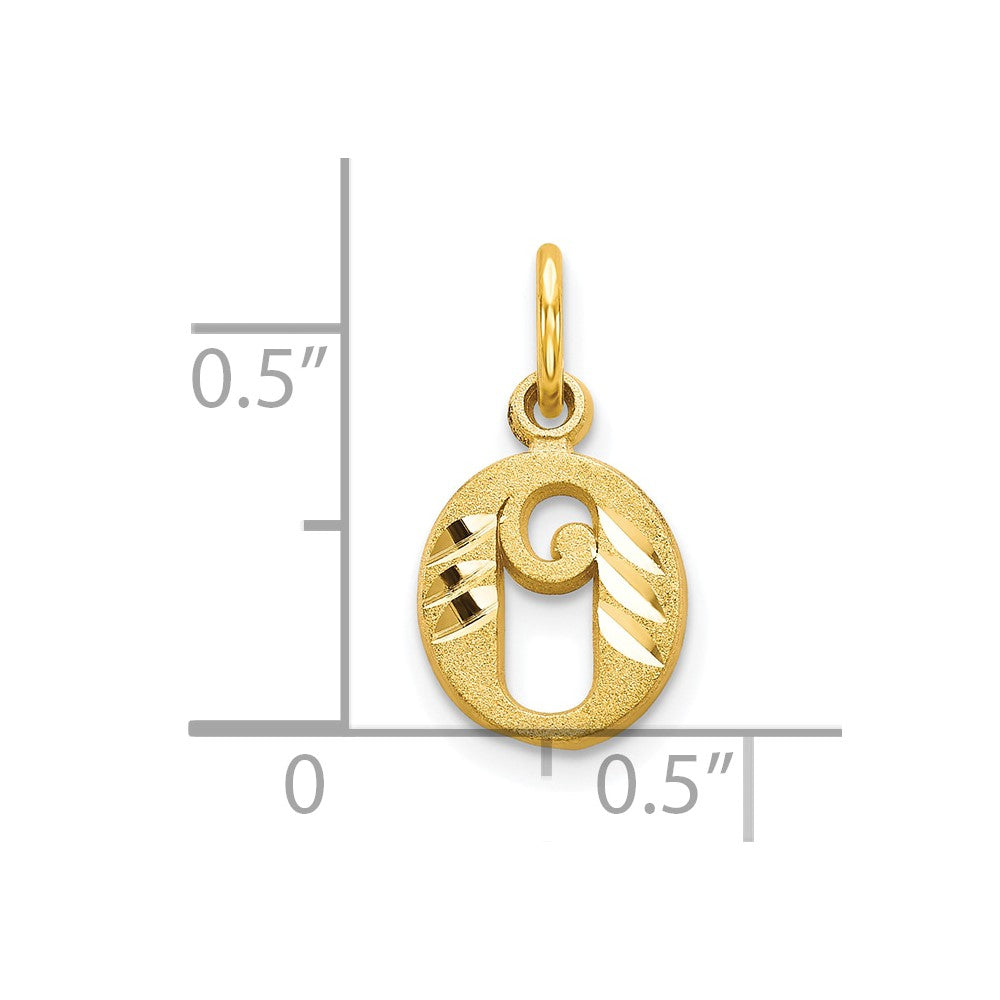 10K Gelbgold Initiale O Charm