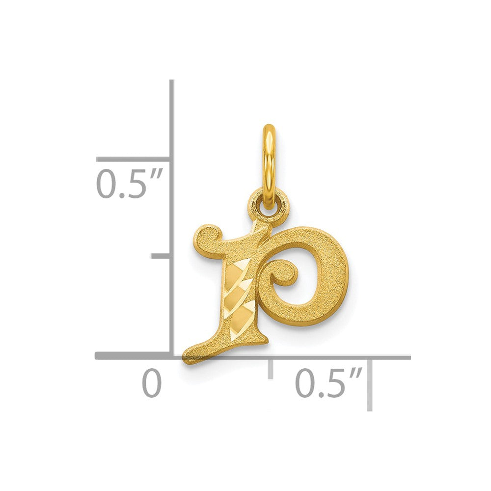 10K Gelbgold Initiale P Charm
