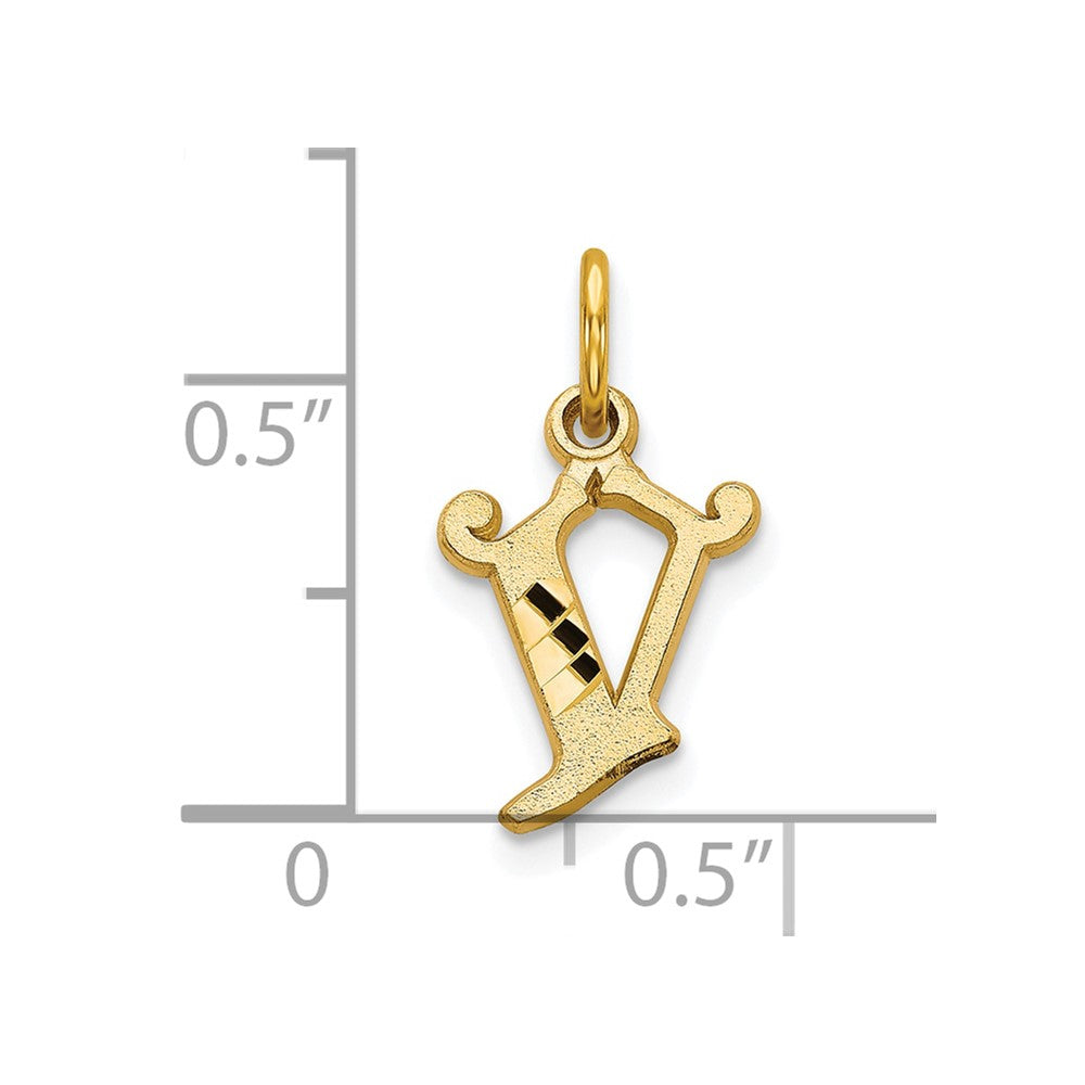 10K Gelbgold Initiale V Charm
