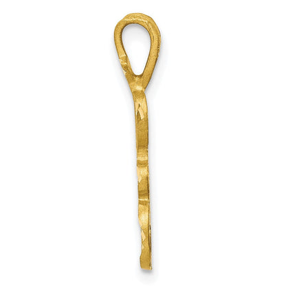 10K Gelbgold Diamantiert Gerillt Initiale A Charm