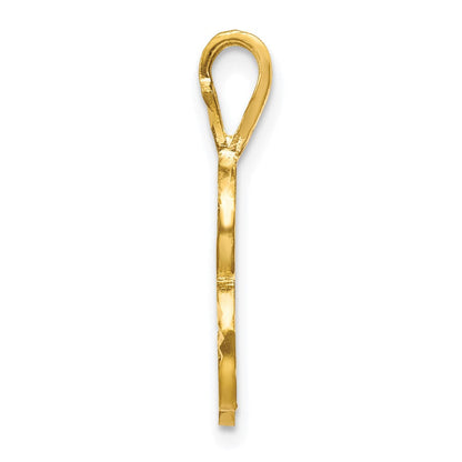 10K Gelbgold Diamantiert Gerillt Initiale B Charm