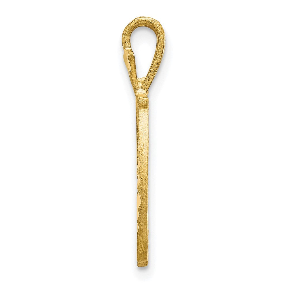 10K Gelbgold Diamantiert Gerillt Initiale D Charm