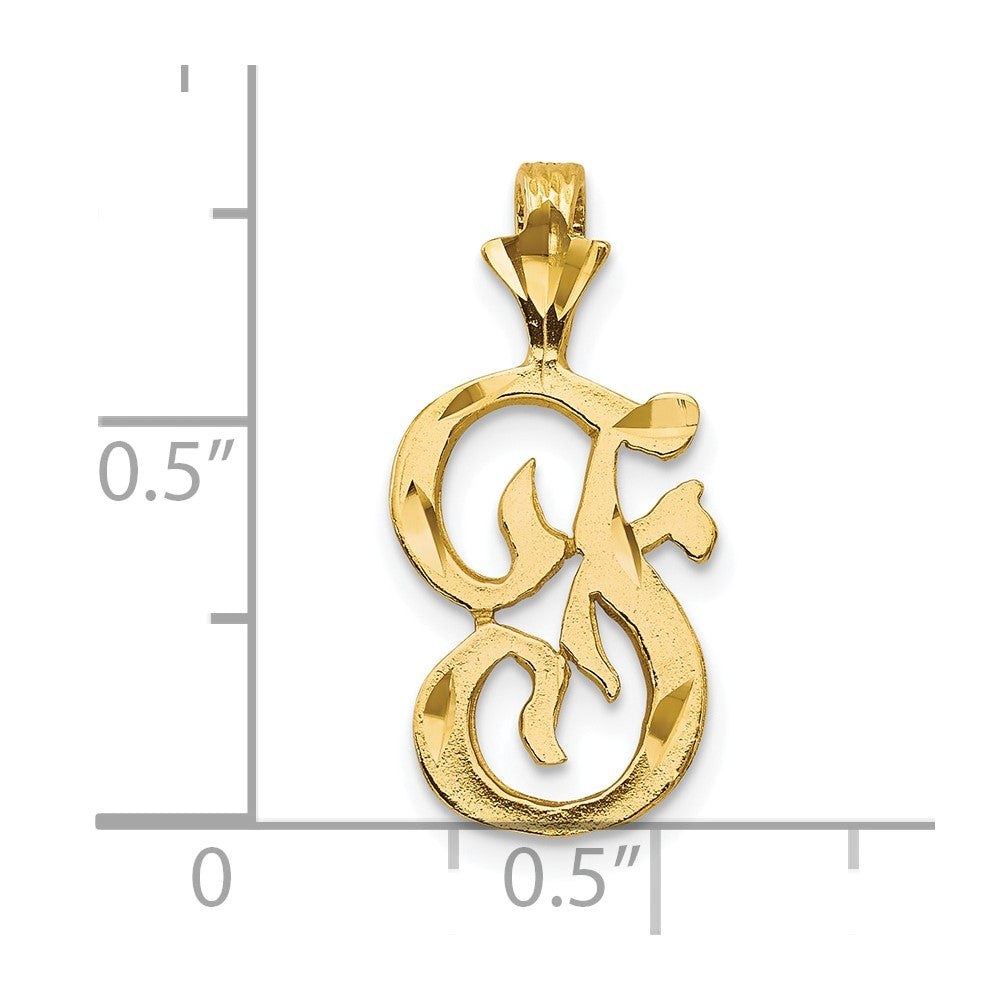10K Gelbgold Initiale F Anhänger
