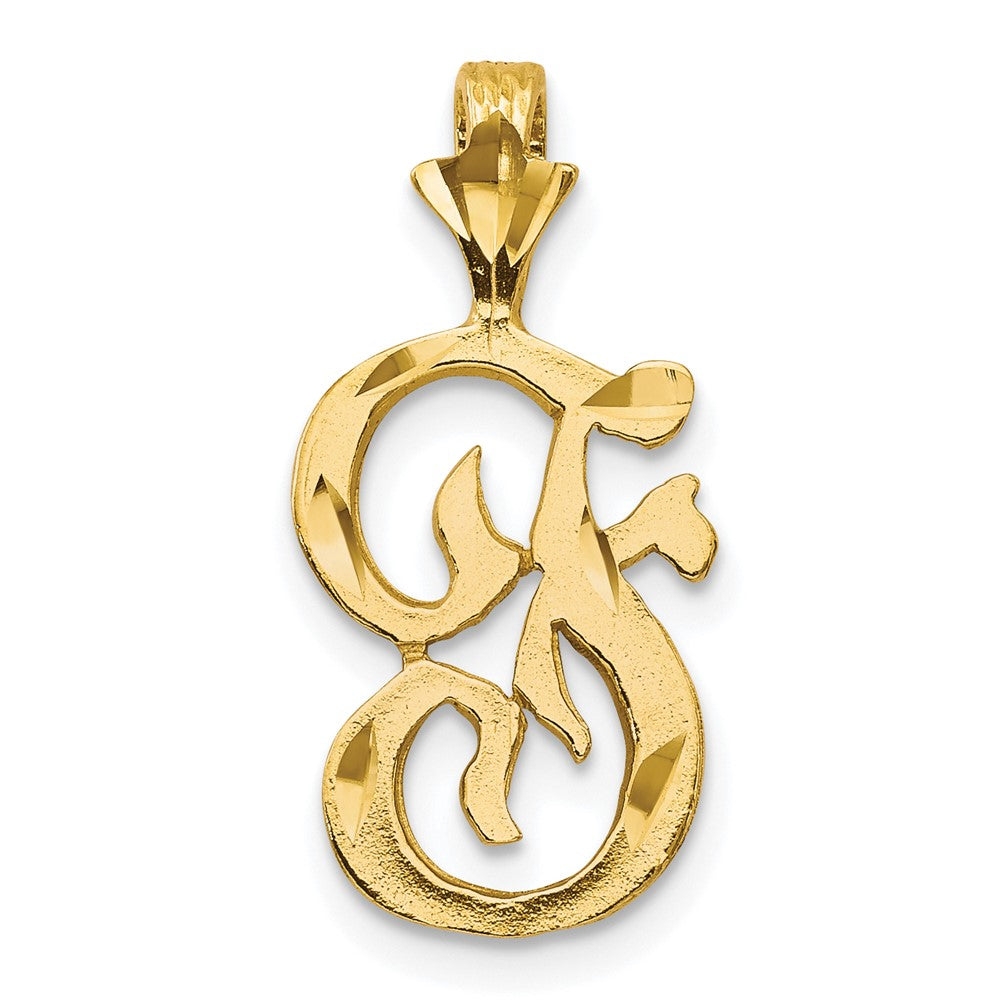 10K Gelbgold Initiale F Anhänger