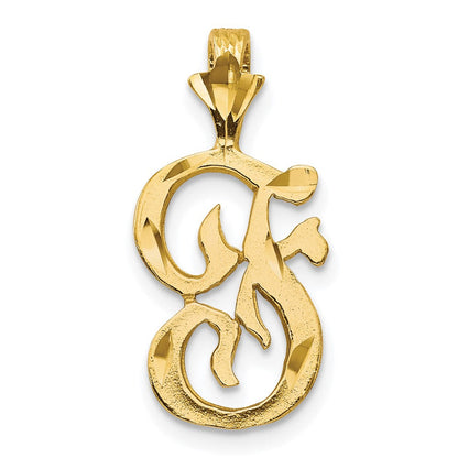 10K Gelbgold Initiale F Anhänger
