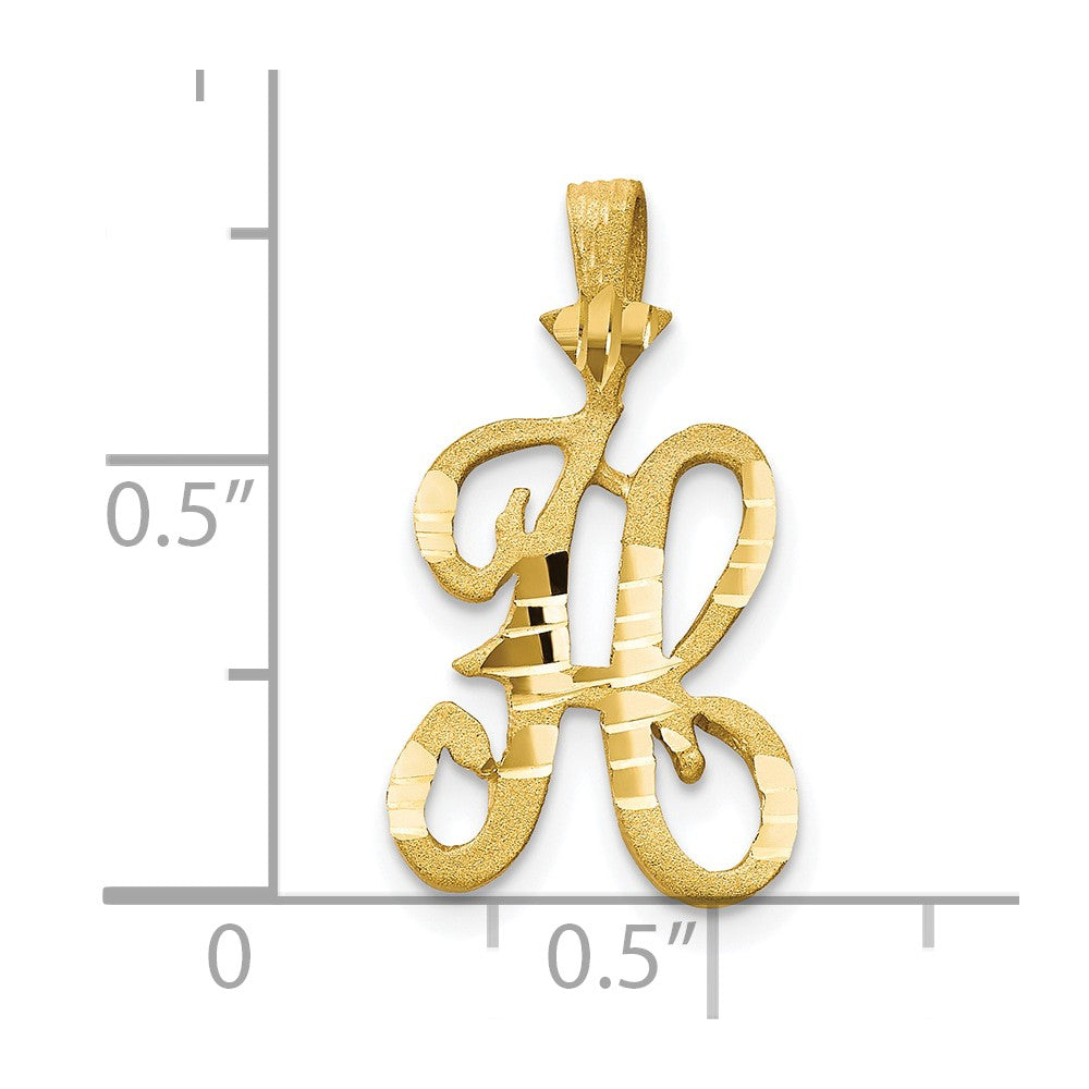 10K Gelbgold Initiale H Anhänger