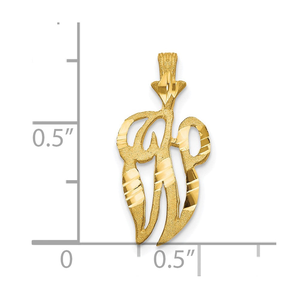10K Gelbgold Initiale W Anhänger