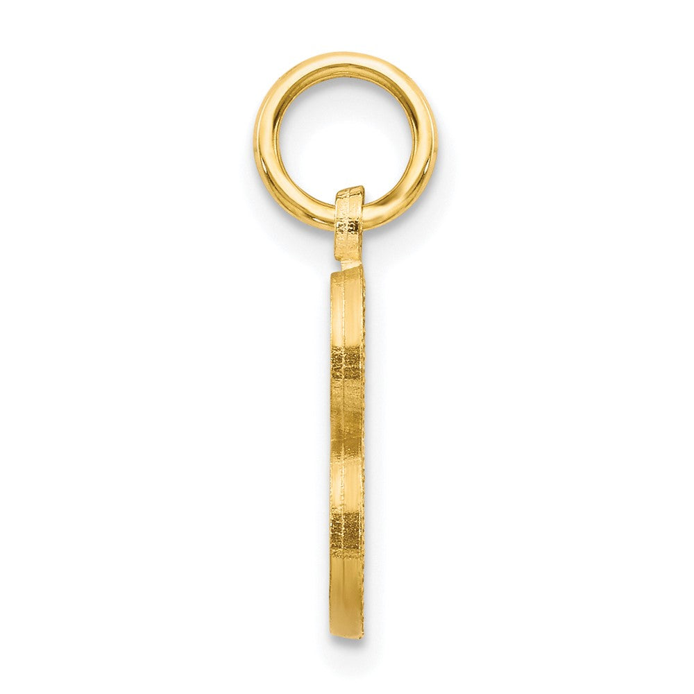 10K Gelbgold Satiniert Diamantiert Initiale B Charm