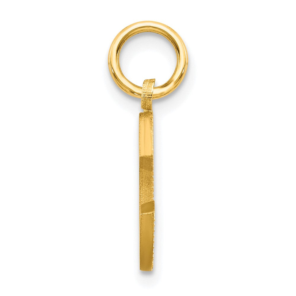 10K Gelbgold Satiniert Diamantiert Initiale C Charm