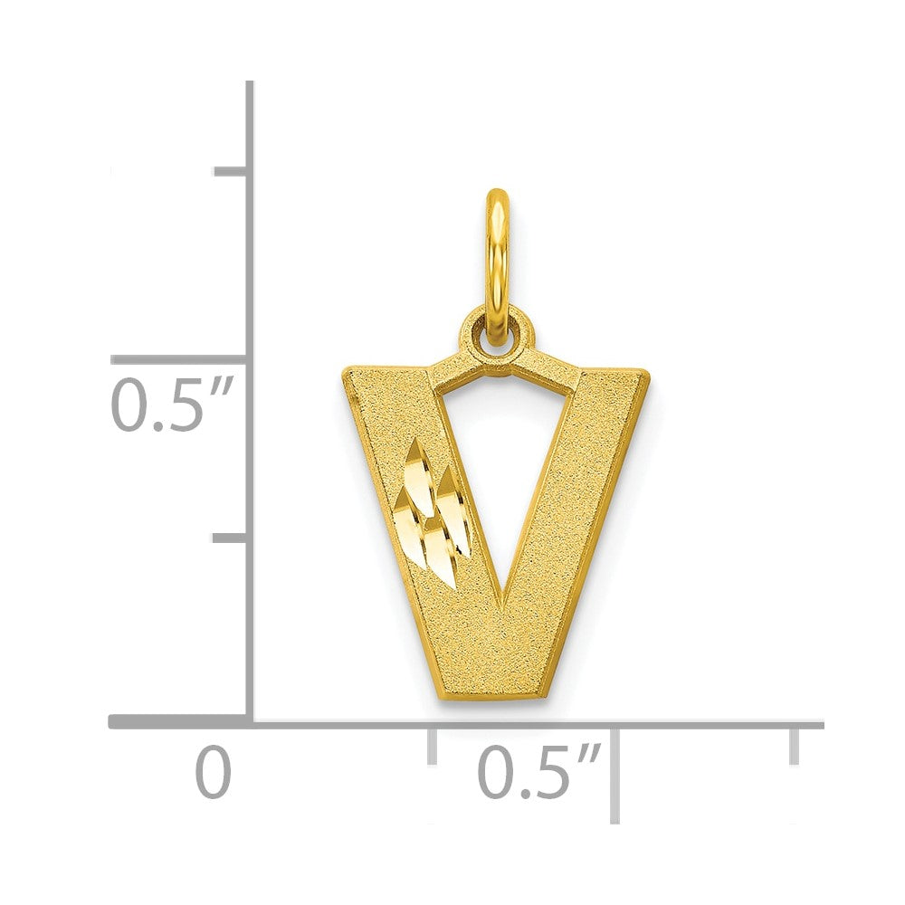 10K Gelbgold Initiale V Charm