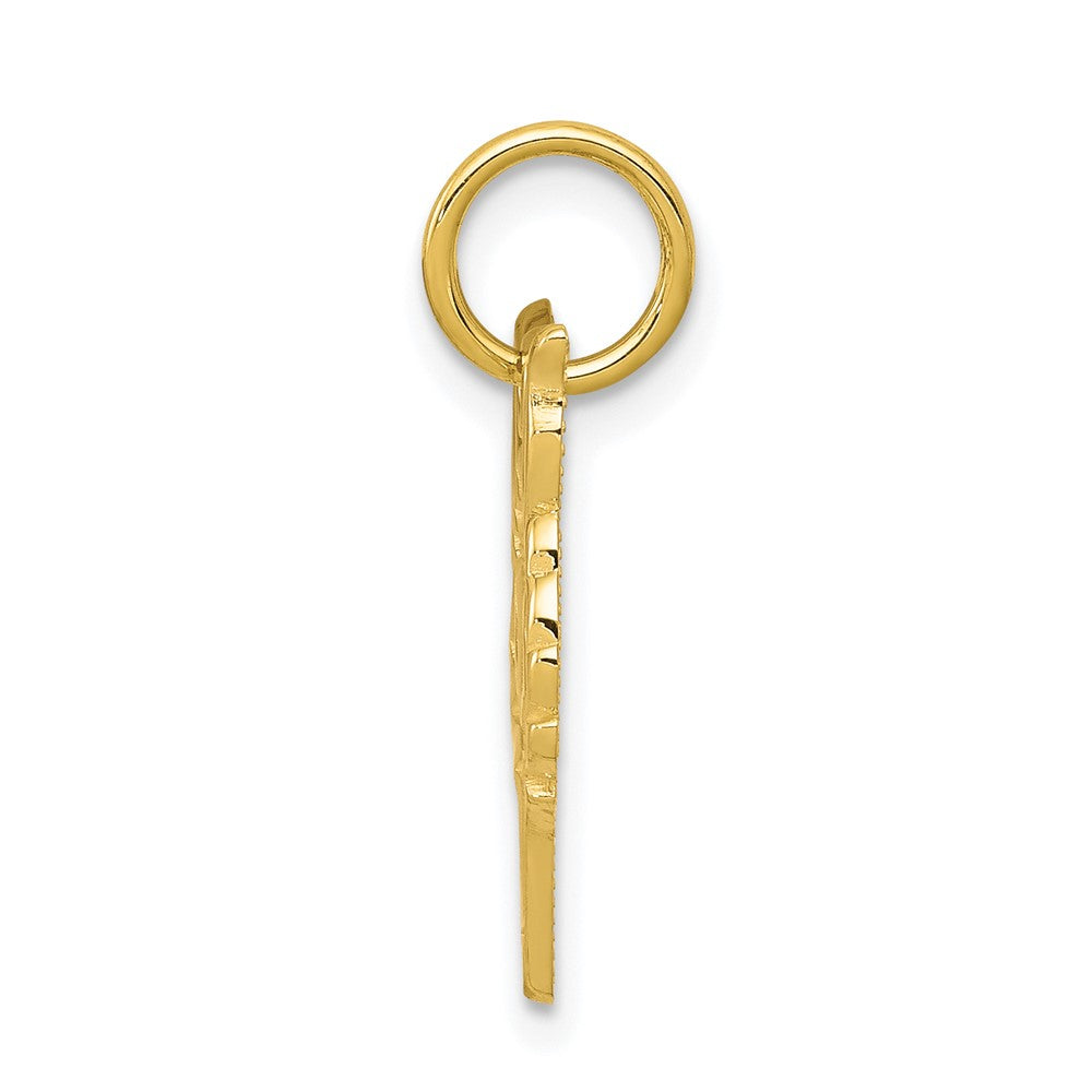 10K Gelbgold Massiv Flach Rückseite Klein Fuchs Kopf Charm
