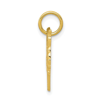 10K Gelbgold Massiv Flach Rückseite Klein Fuchs Kopf Charm