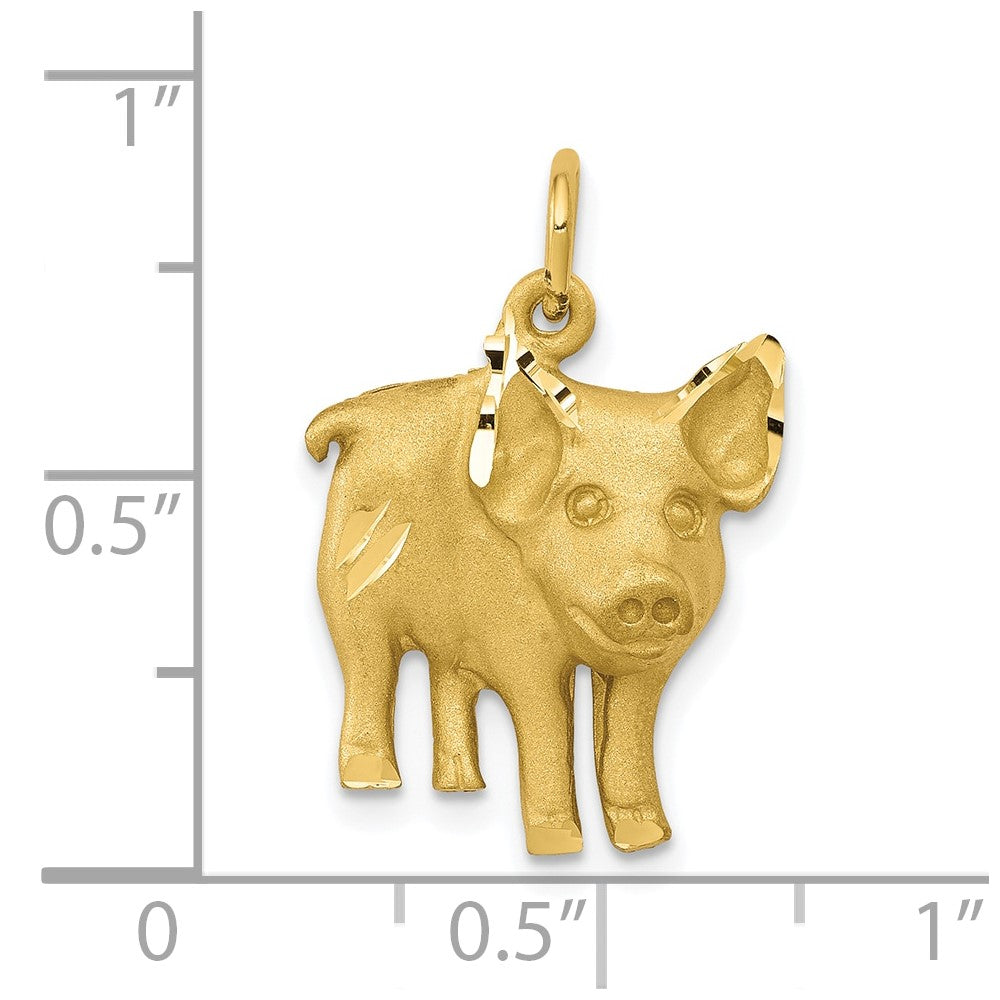 Schwein-Charm aus 10K Gelbgold