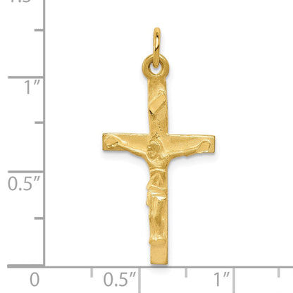 10K Gelbgold Massiv Poliert Kruzifix Anhänger