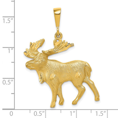 10-Karat-Gelbgold-Elch-Charm