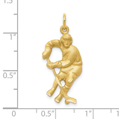 10K Gelbgold Hockey Player Charm