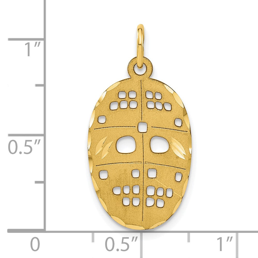 10K Gelbgold Hockey Mask Charm